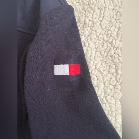 Tommy Hilfiger Kids' Navy Pea Coat with Red Accents - Picture 3 of 11